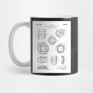 Whisky Barrel Patent - Whisky Art - Black And White Mug